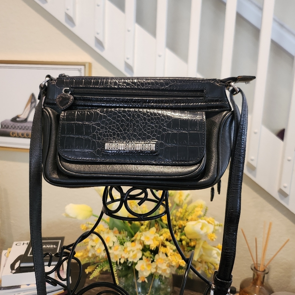 Brighton leather crossbody organizer bag